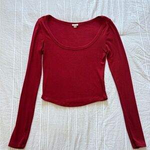 Garage Deep Red Long Sleeve Top